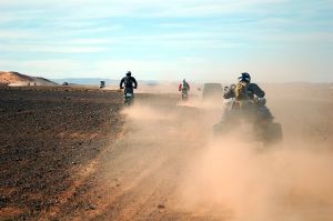 Motorcyclists in the desert