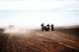 motorcycling in Sahara desert